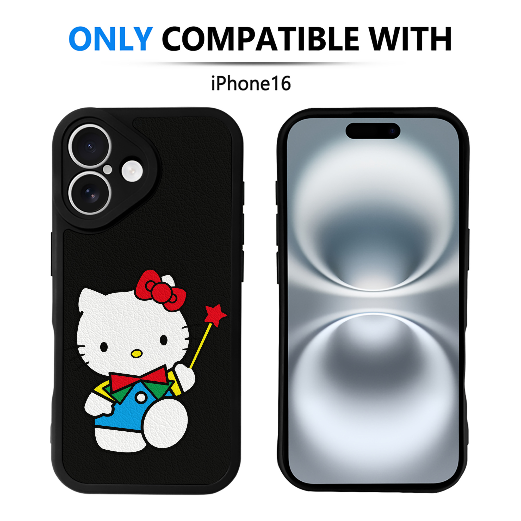 （画像用） Hello Kitty ハローキティ 【iPhone 16シリーズ対応】シリコンスマホケース（レザー調） 材質：シリコン